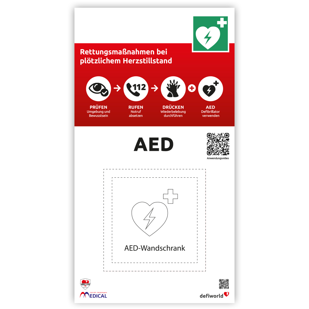 AED Wandschild