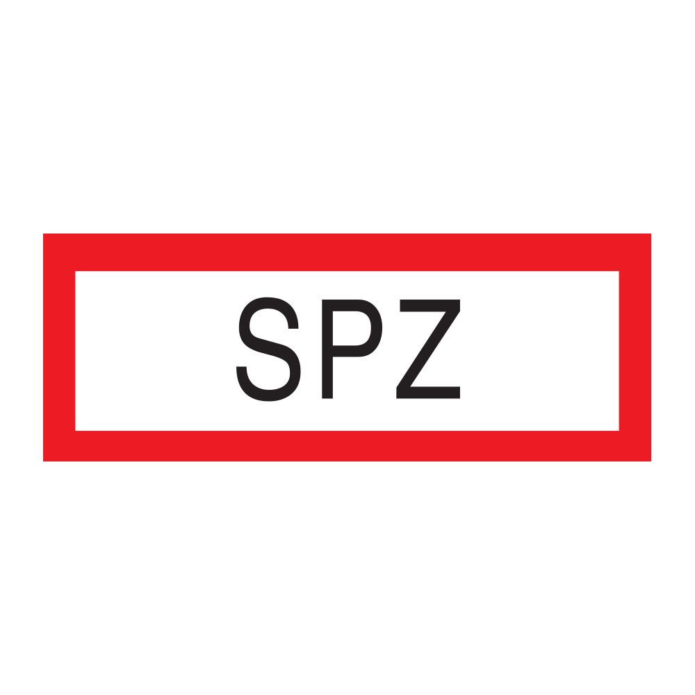 F Schild "SPZ" 297 x 105 mm